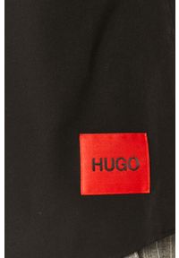 Hugo - Koszula bawełniana. Typ kołnierza: kołnierzyk klasyczny. Kolor: czarny. Materiał: bawełna. Długość rękawa: krótki rękaw. Długość: krótkie. Styl: klasyczny