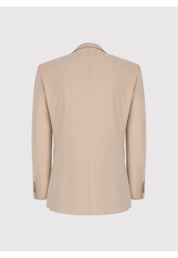Pako Lorente - PAKO LORENTE – Beżowa marynarka garniturowa. Kolor: beżowy. Materiał: poliester, wiskoza, elastan. Wzór: gładki
