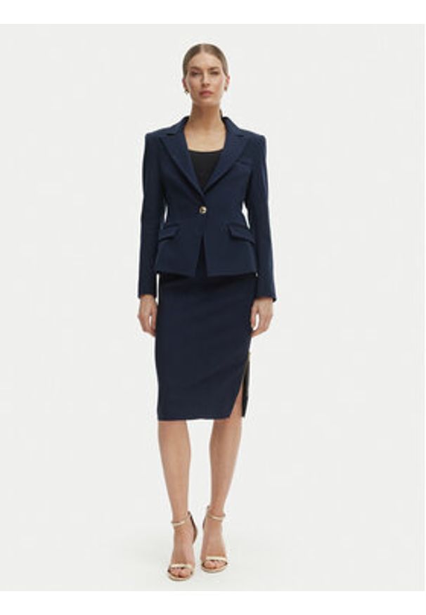 Rinascimento Marynarka CFC0128649003 Granatowy Slim Fit. Kolor: niebieski. Materiał: syntetyk