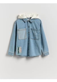 Reserved - Jeansowa koszula oversize - niebieski. Kolor: niebieski. Materiał: jeans