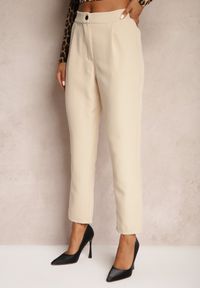 Renee - Beżowe Spodnie Cygaretki Zalko. Okazja: na co dzień. Kolor: beżowy. Styl: klasyczny, elegancki, casual #5