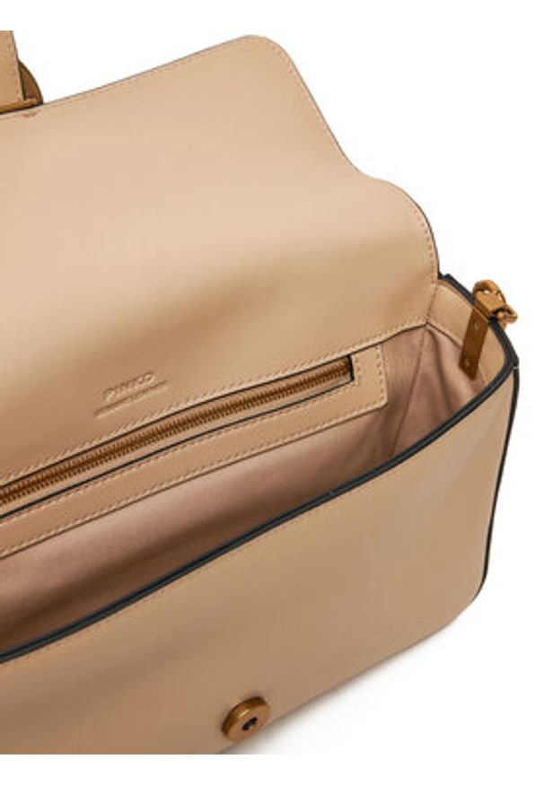 Pinko - PINKO Torebka Love One Classic Fl 104524 A0QO C50Q Beżowy. Kolor: beżowy. Materiał: skórzane