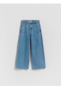 Reserved - Jeansy super wide leg - niebieski. Kolor: niebieski #1