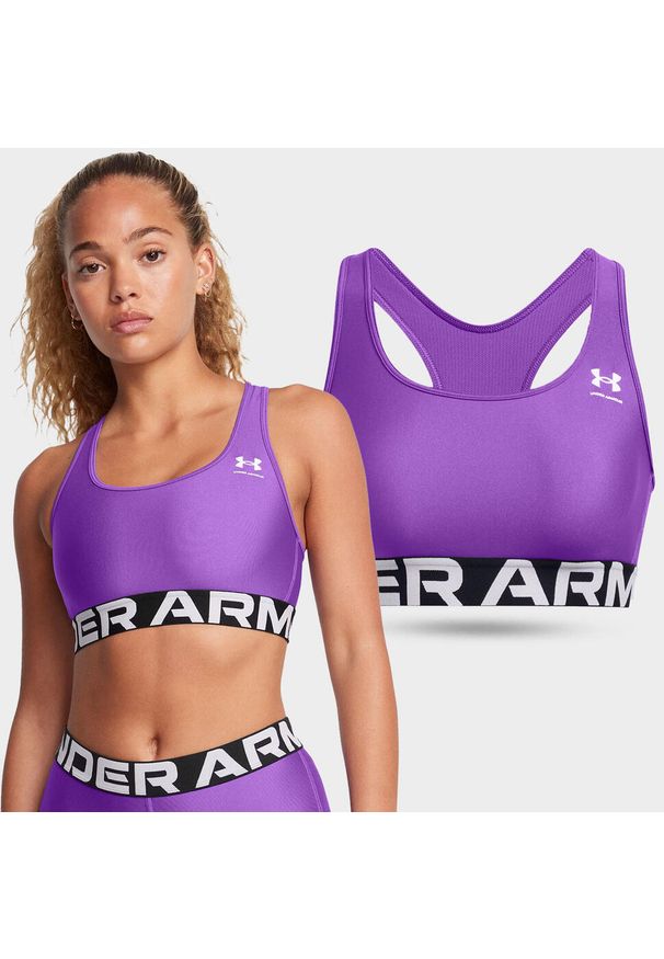 Stanik sportowy damski treningowy Under Armour biustonosz sportowy. Kolor: fioletowy. Sport: fitness