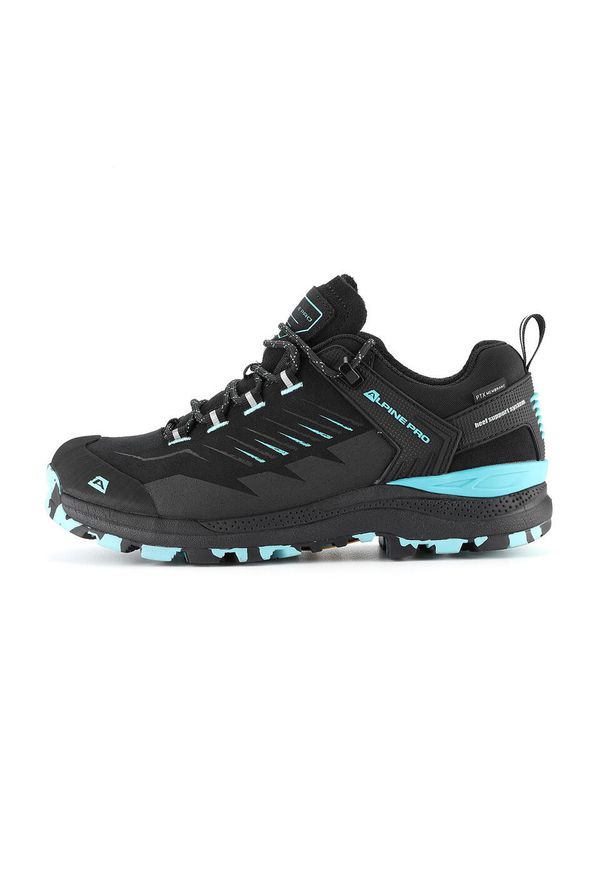 ALPINE PRO - Buty trekkingowe niskie damskie Alpine Pro Zereme Vibram. Kolor: wielokolorowy, niebieski, czarny. Materiał: skóra. Szerokość cholewki: normalna. Styl: sportowy