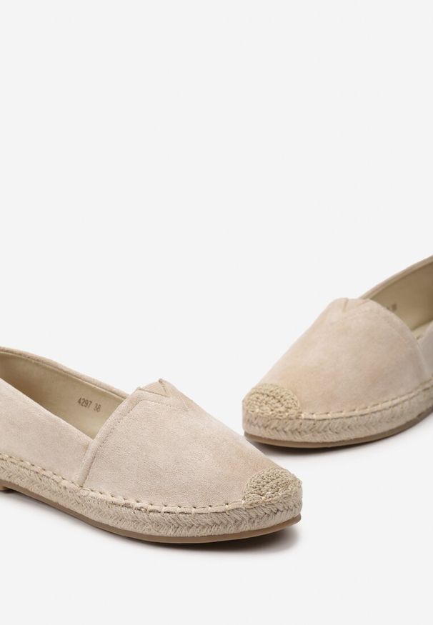 Renee - Beżowe Espadryle na Płaskiej Jutowej Podeszwie Lenarssa. Kolor: beżowy. Styl: boho