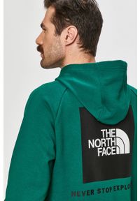 The North Face - Bluza bawełniana. Okazja: na co dzień. Typ kołnierza: kaptur. Kolor: zielony. Materiał: bawełna. Wzór: nadruk. Styl: casual #1
