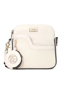 Kazar - Listonoszka damska w kolorze złamanej bieli. Materiał: skórzane. Styl: klasyczny #1