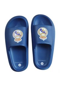 Real Madrid - Real Madryt klapki junior beach pool flip flops blue EVA granatowe. Kolor: niebieski. Styl: sportowy