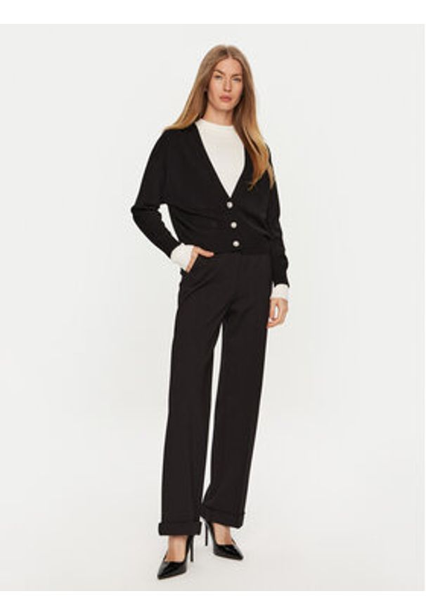 ViCOLO Kardigan 77036S Czarny Relaxed Fit. Kolor: czarny. Materiał: syntetyk