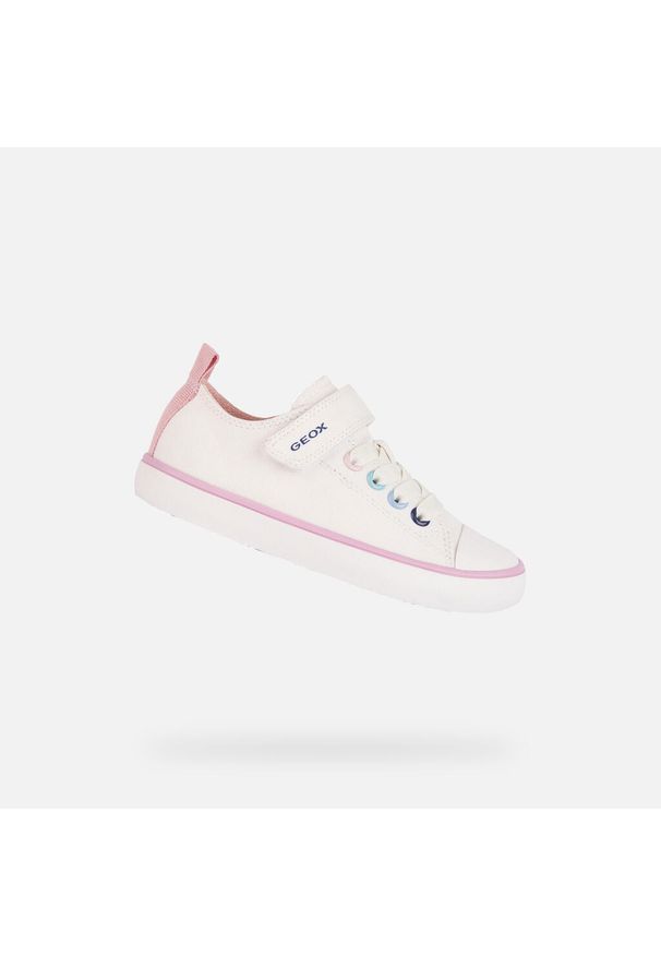 Geox - Buty GEOX J GISLI G. A Biały. Kolor: biały. Materiał: syntetyk, tkanina. Sport: turystyka piesza