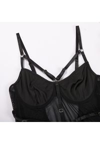 Intica - Body z paskami na specjalne okazje Lediana. Kolor: czarny. Materiał: materiał. Wzór: aplikacja #3