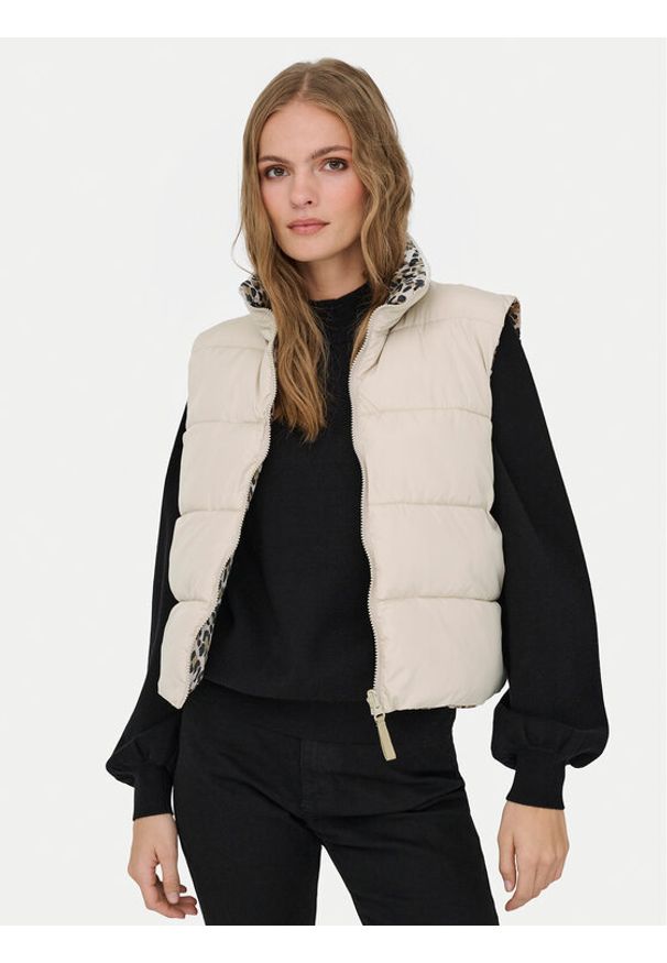 only - ONLY Bezrękawnik Tammy 15357509 Beżowy Regular Fit. Kolor: beżowy. Materiał: syntetyk. Długość rękawa: bez rękawów