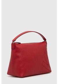 Karl Lagerfeld torebka skórzana kolor czerwony. Kolor: czerwony. Materiał: skórzane. Rodzaj torebki: na ramię #5