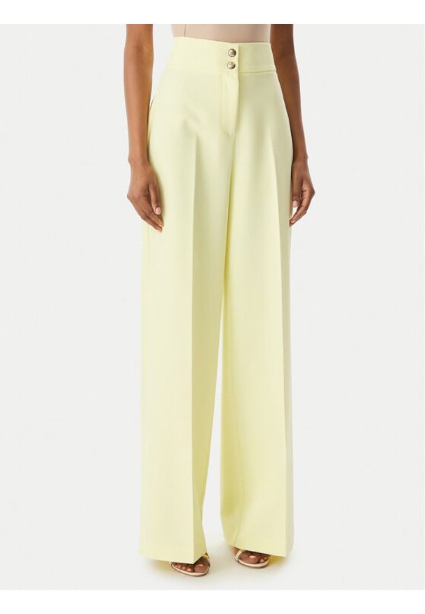 Maryley Spodnie materiałowe 26EB680/43LE Żółty jasny Regular Fit. Kolor: żółty. Materiał: syntetyk