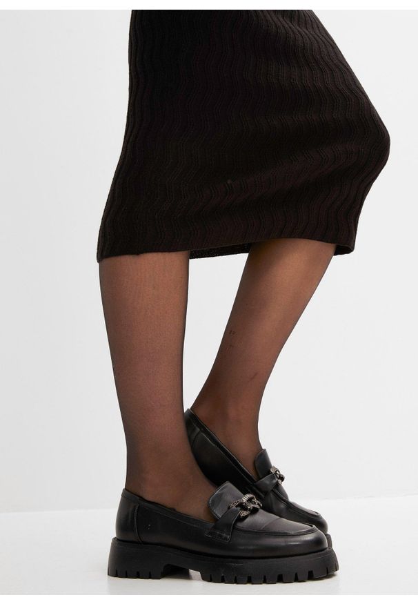 bonprix - Spódnica ołówkowa. Kolor: czarny. Materiał: dzianina. Styl: elegancki