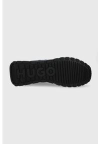 Hugo - HUGO buty Cubite kolor granatowy. Nosek buta: okrągły. Zapięcie: sznurówki. Kolor: niebieski. Materiał: guma