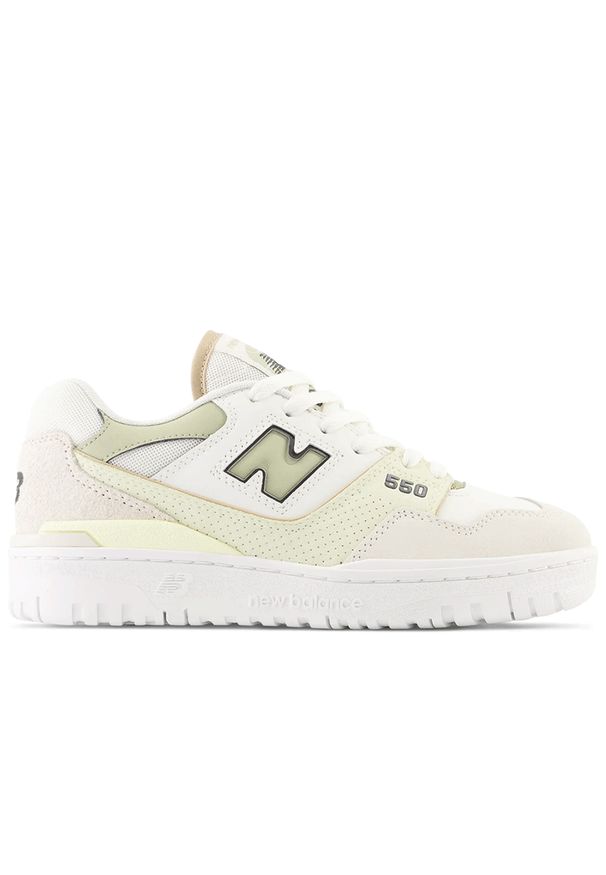 Buty New Balance BBW550SK - beżowe. Okazja: na co dzień. Kolor: beżowy. Materiał: guma, materiał, skóra, syntetyk. Szerokość cholewki: normalna. Sport: koszykówka