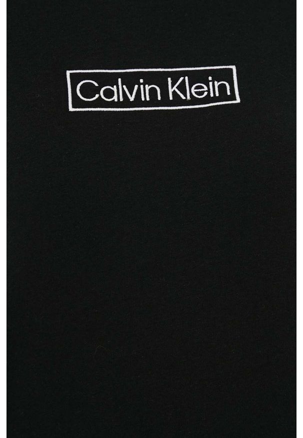 Calvin Klein Underwear t-shirt piżamowy kolor czarny. Kolor: czarny. Materiał: dzianina. Długość: krótkie. Wzór: aplikacja
