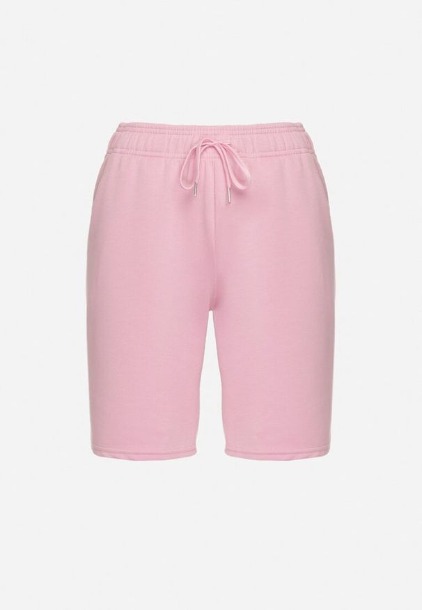 Born2be - Jasnoróżowe Szorty Wykończone Gumką w Pasie i Wsuwanymi Kieszeniami Ritardia. Okazja: na co dzień. Kolor: różowy. Styl: casual