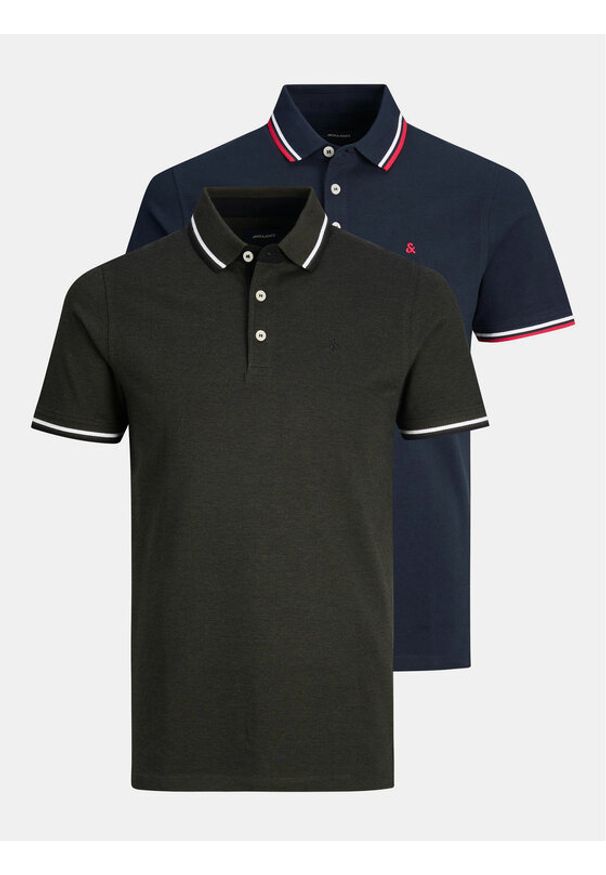 Jack & Jones Komplet koszulek polo Paulos 12191216 Kolorowy Slim Fit. Typ kołnierza: polo. Materiał: bawełna. Wzór: kolorowy