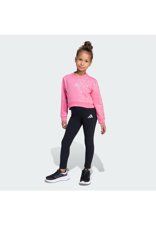 Adidas - Zestaw dziecięcy Little Girls Everyday Glam. Okazja: na uczelnię. Kolor: różowy, szary, wielokolorowy, czarny. Materiał: dresówka. Styl: sportowy