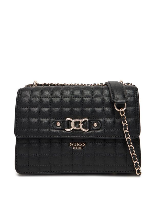 Guess Torebka Nadira HWQG84 24210 Czarny. Kolor: czarny. Materiał: skórzane