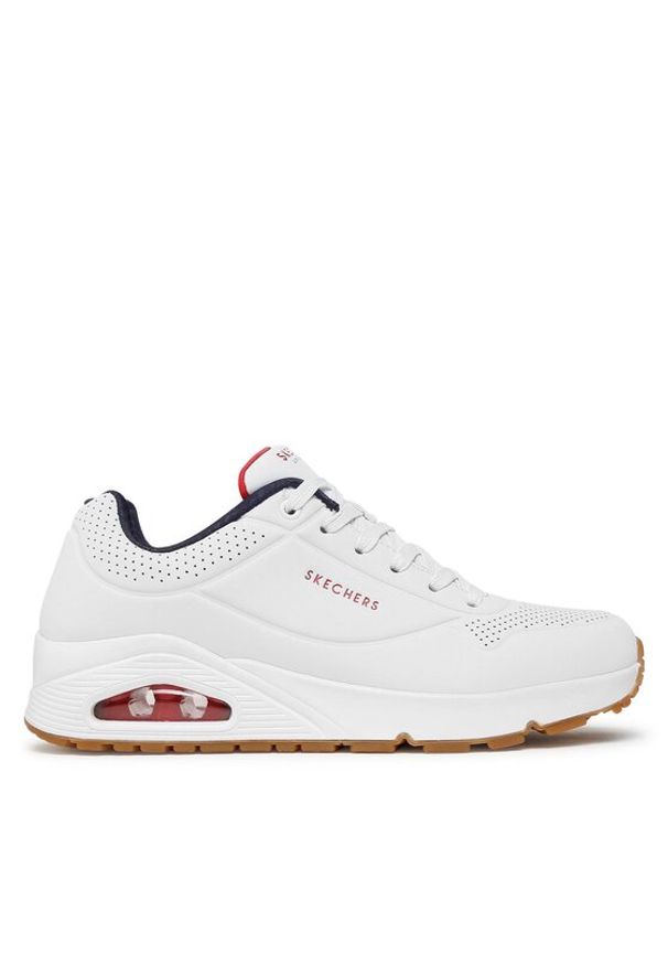 skechers - Skechers Sneakersy Uno Stand On Air 52458/WNVR Biały. Kolor: biały. Materiał: skóra