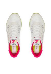 Pepe Jeans Sneakersy Brit Neon W PLS40011 Biały. Kolor: biały. Materiał: skóra #5