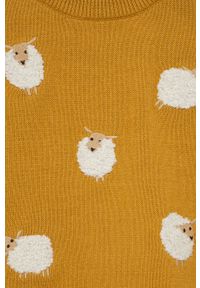 GAP Sweter bawełniany dziecięcy kolor żółty. Kolor: żółty. Materiał: bawełna
