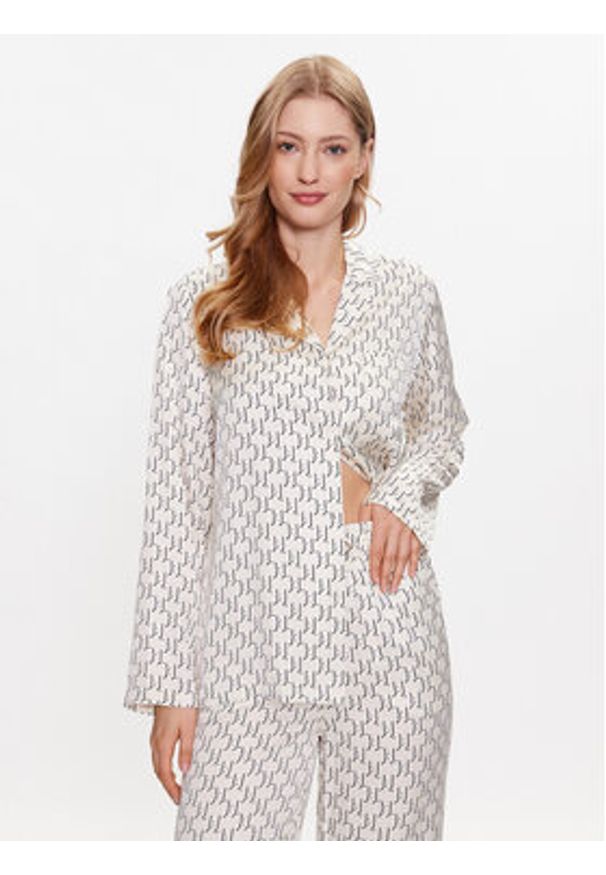 Karl Lagerfeld - KARL LAGERFELD Piżama 225W2133 Biały Regular Fit. Kolor: biały. Materiał: wiskoza