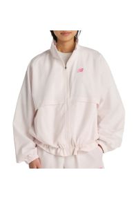 Kurtka damska New Balance WJ61J16CAAA - różowa. Kolor: różowy. Materiał: materiał, poliester. Styl: sportowy #1