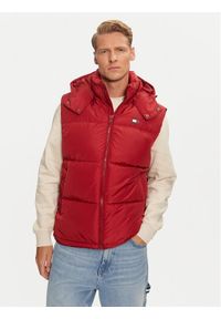 Tommy Jeans Bezrękawnik Alaska DM0DM19538 Czerwony Regular Fit. Kolor: czerwony. Materiał: syntetyk. Długość rękawa: bez rękawów