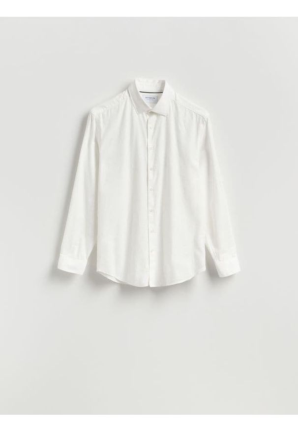 Reserved - Koszula regular z bawełny egipskiej - złamana biel. Materiał: bawełna