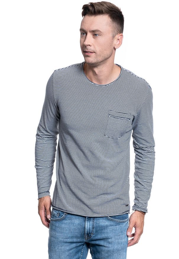 Mustang - MĘSKI LONGSLEEVE MUSTANG ADRIAN C STRIPED FineStripe 1007860 11397. Długość rękawa: długi rękaw