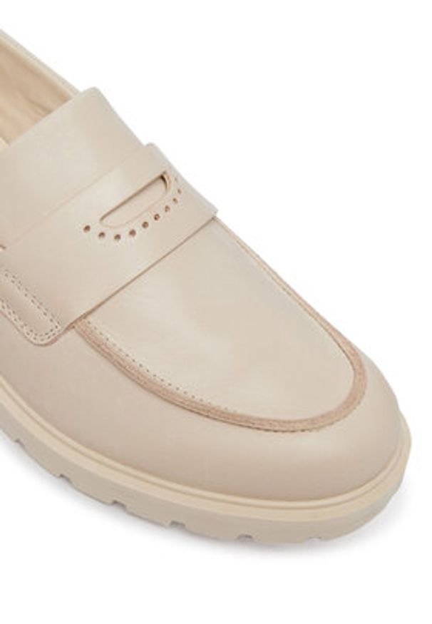 ecco - ECCO Loafersy Metropole Vienna 23133301378 Beżowy. Kolor: beżowy. Materiał: skóra