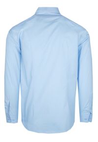 Delikatnie Wyszczuplana Koszula Męska (slim) - Lanier - Błękitna. Kolor: niebieski. Materiał: elastan, bawełna, poliester. Styl: sportowy, klasyczny #3