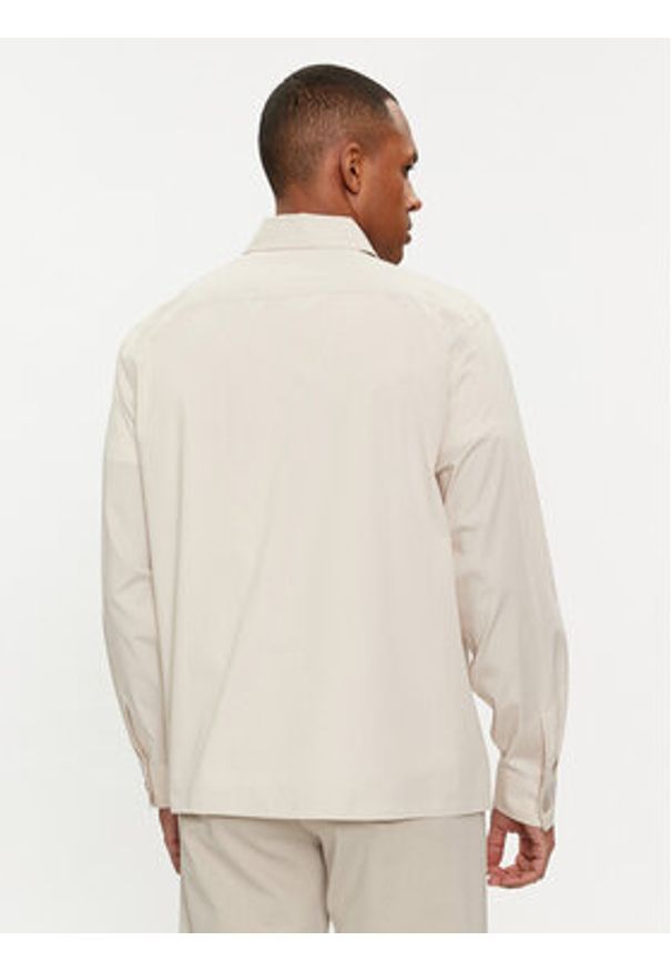 Calvin Klein Koszula K10K111364 Beżowy Boxy Fit. Kolor: beżowy. Materiał: bawełna