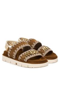 Mou Sandały MU.SW461001A Brązowy. Kolor: brązowy. Materiał: skóra, zamsz #4