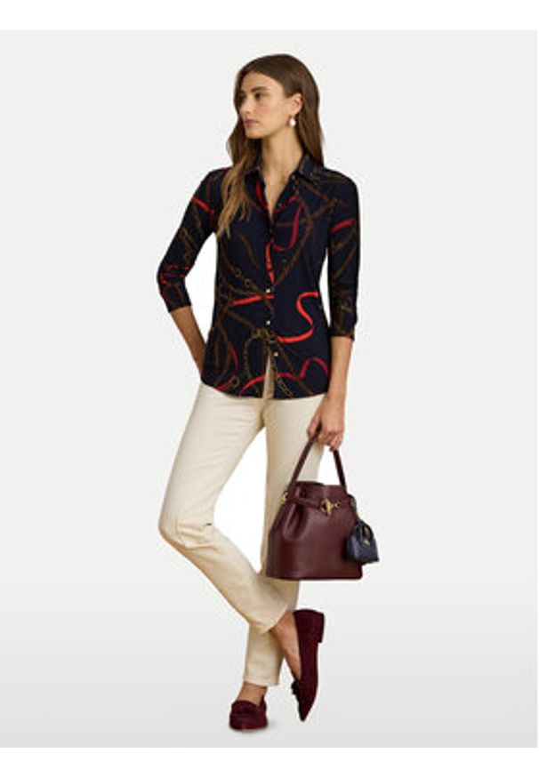 Lauren Ralph Lauren - LAUREN RALPH LAUREN Koszula 200P03716001 Granatowy Regular Fit. Kolor: niebieski. Materiał: syntetyk
