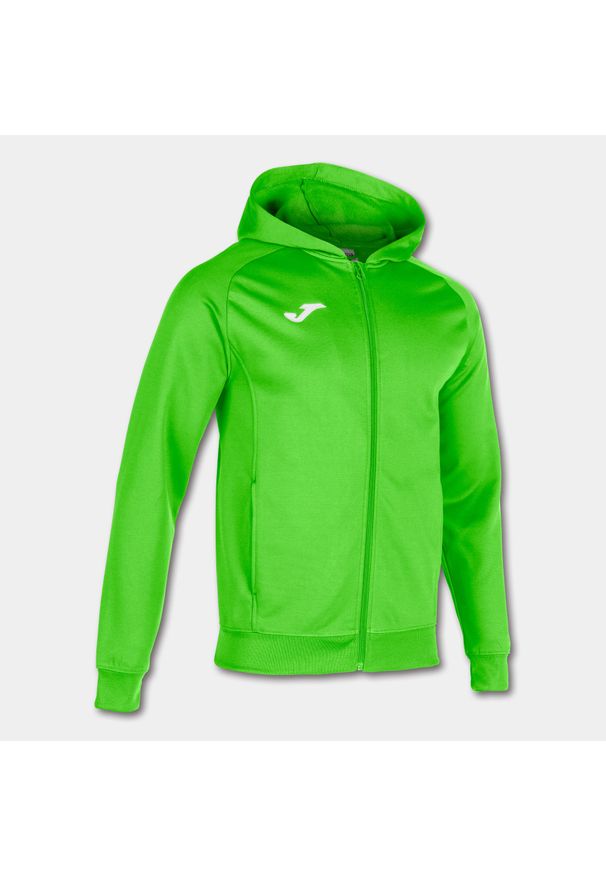 Kurtka z kapturem Joma Menphis. Typ kołnierza: kaptur. Kolor: niebieski, wielokolorowy, zielony. Materiał: prążkowany. Sport: piłka nożna