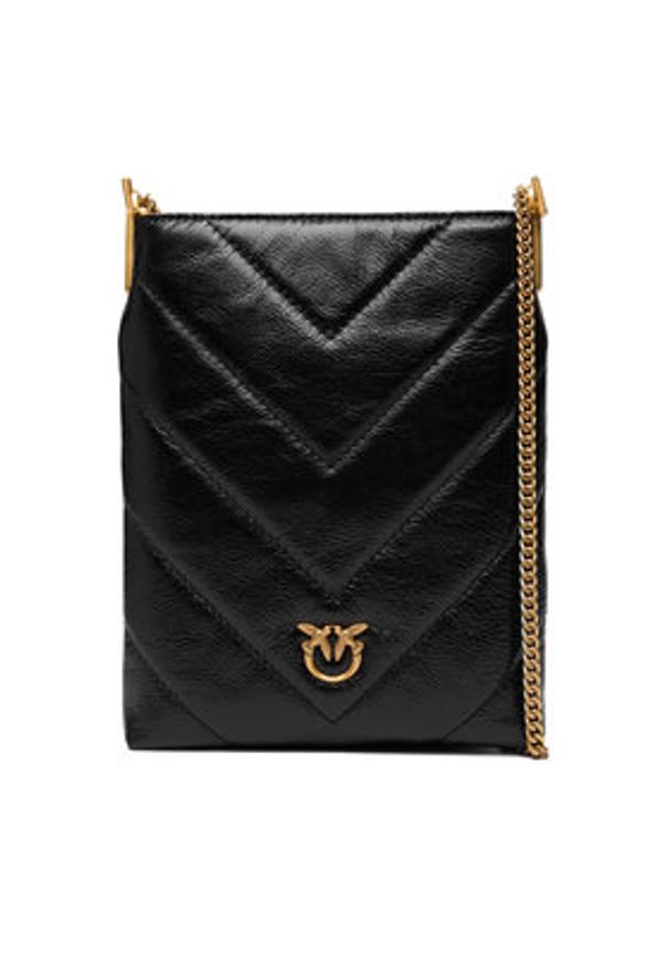 Pinko - PINKO Torebka Flat Satchel AI 25-26 PCPL 105352 A2W2 Czarny. Kolor: czarny. Materiał: skórzane
