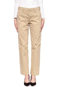 Lee - SPODNIE LEE DAMSKIE CHINO RELAXED L31MGK65. Materiał: materiał. Wzór: aplikacja