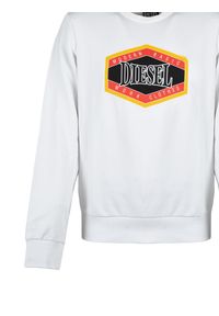 Diesel Bluza "Felpa" | A06499-0HAYT | Mężczyzna | Biały. Kolor: biały. Materiał: bawełna, poliester. Wzór: jednolity, nadruk. Styl: sportowy