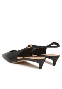 TOMMY HILFIGER - Tommy Hilfiger Czółenka Squared Toe Kitten Slingback FW0FW08711 Czarny. Kolor: czarny. Materiał: skóra #4