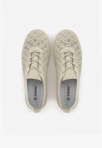 Renee - Zielone Ażurowe Tenisówki w Stylu Boho Tidira. Okazja: na co dzień. Kolor: zielony. Wzór: ażurowy. Sezon: wiosna. Styl: boho #3