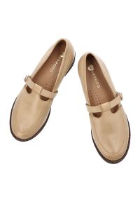 Brązowe Półbuty Armodo Płaskie Obuwie Damskie. Okazja: na co dzień. Zapięcie: klamry. Kolor: brązowy. Materiał: skóra. Obcas: na obcasie. Styl: casual. Wysokość obcasa: niski #5