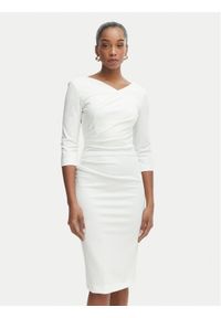 Rinascimento Sukienka koktajlowa CFC0127699003 Biały Slim Fit. Kolor: biały. Materiał: syntetyk. Styl: wizytowy #1