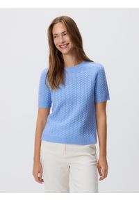Reserved - Wełniany sweter - jasnoniebieski. Kolor: niebieski. Materiał: wełna #1