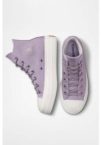 Converse trampki Chuck Taylor All Star Lift HI damskie kolor fioletowy A05014C. Nosek buta: okrągły. Kolor: fioletowy. Materiał: guma. Obcas: na platformie #2